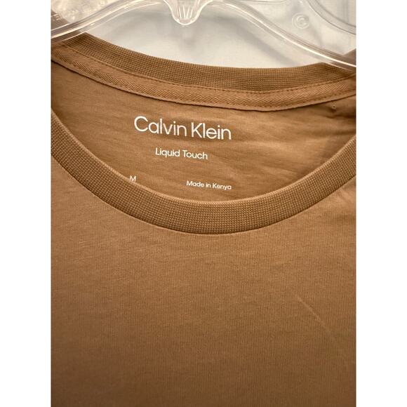 NWT Calvin Klein Tigers Eye Brown Short Sleeve Liquid Touch T-Shirt Size Large - Picture 4 of 5